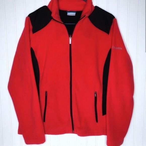 Red and Black Zip Up Columbia Jacket Size M - Picture 1 of 6